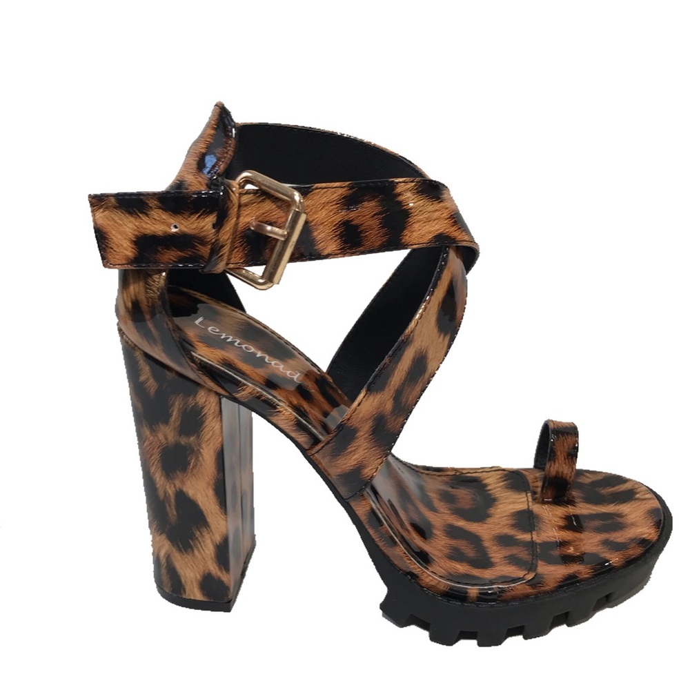 Women’s patent leather Leopard print heels. Sizes 7, 8, and 9.